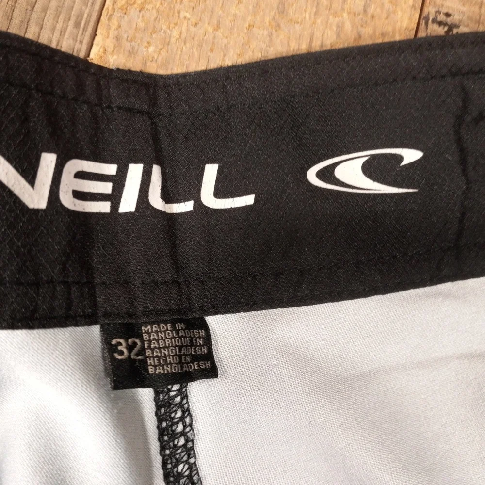 O'Neill Mens Board Shorts Size 32 Teal Grey Colorblock Geometric Swim Trunks‎